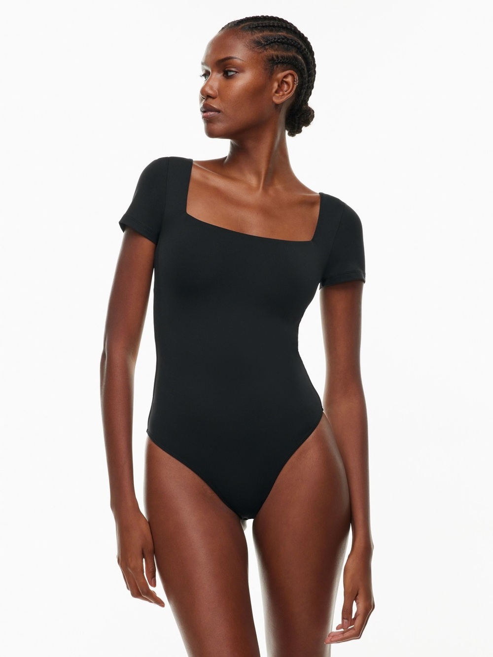 Aritzia’s Women Black Squareneck Bodysuit